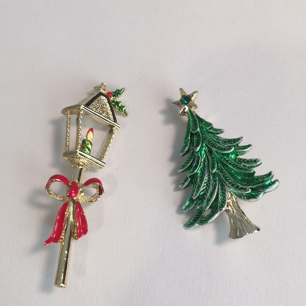 Vintage Gerry Christmas Brooches Two